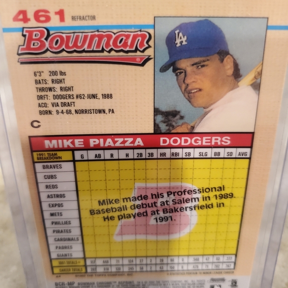 2002 Bowman Chrome Mike Piazza 1992 rookie Refractor mint insert card - Picture 3 of 3